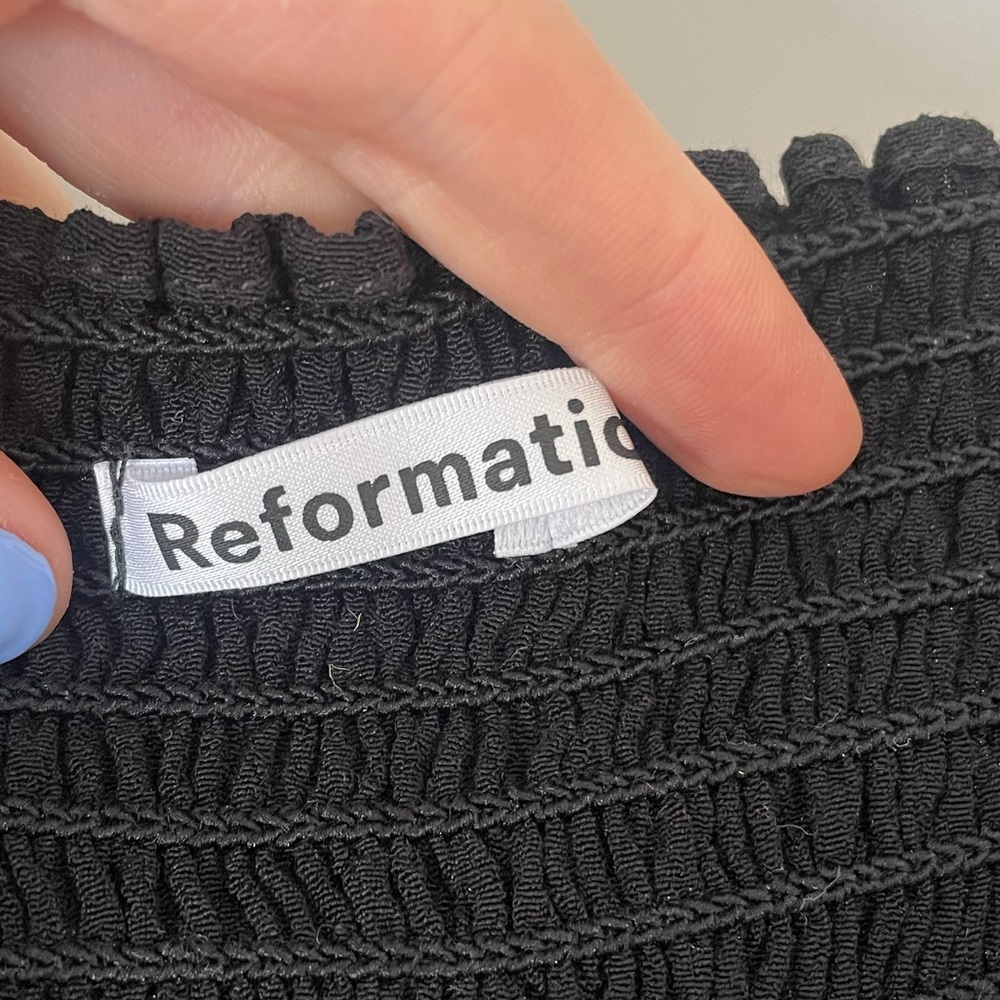 Black reformation long sleeve top